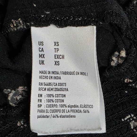 American Eagle Black Boho Ruffle Crop Top XS - Picture 4 of 5